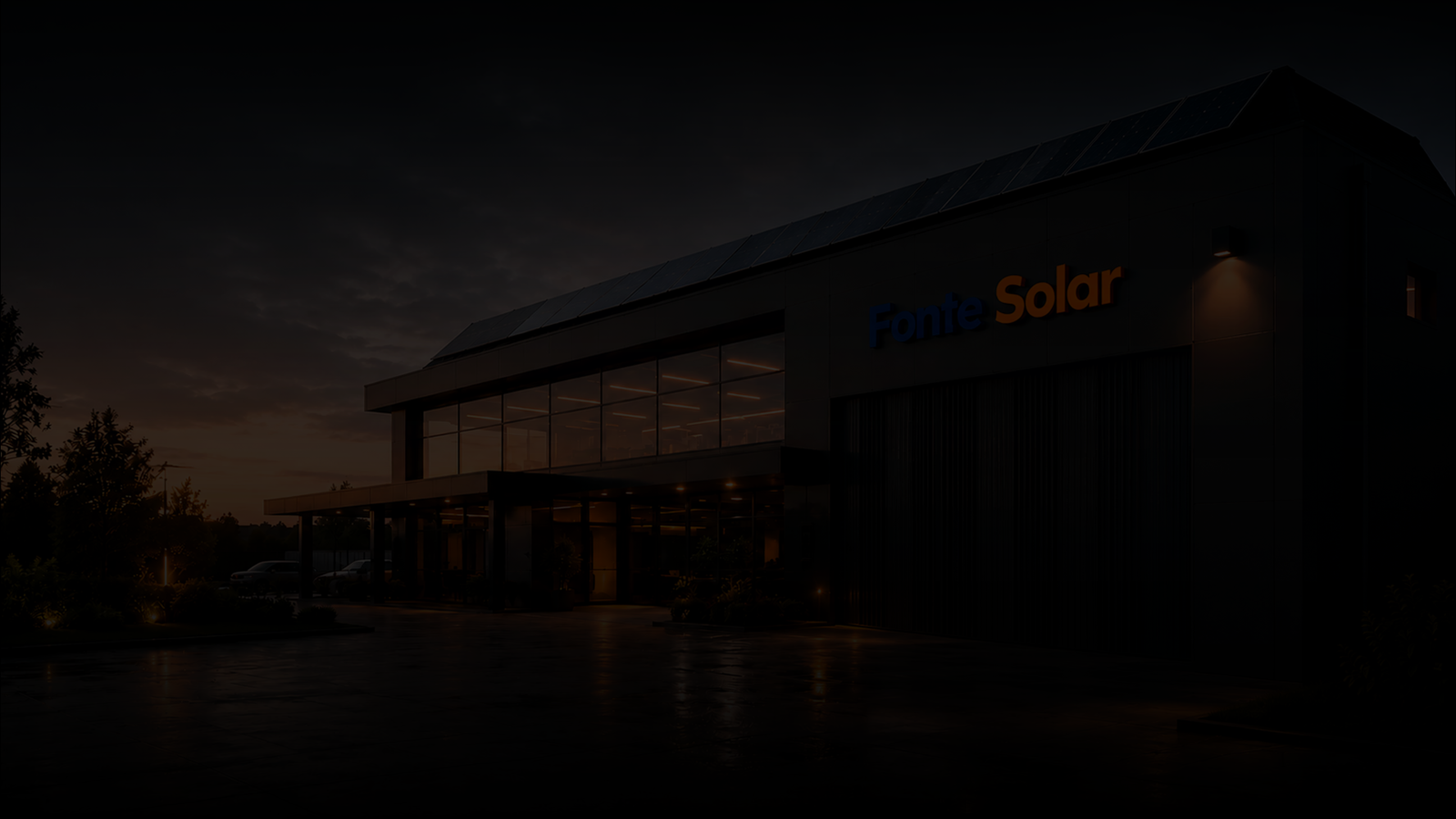 Sede da Fonte Solar com painéis solares